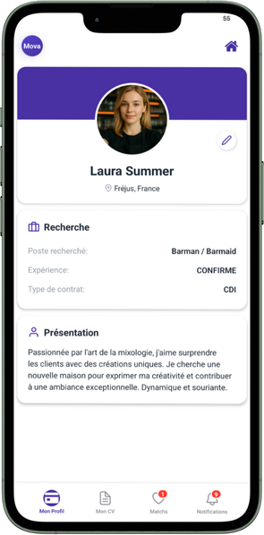 Mova App Interface
